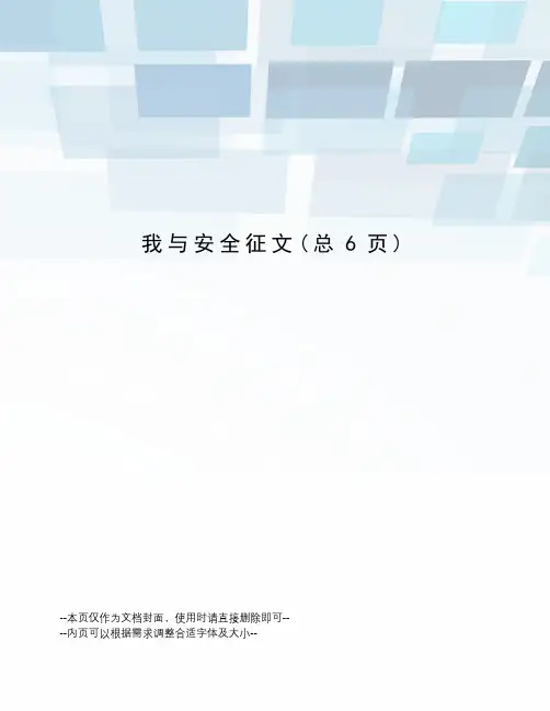 我与安全征文