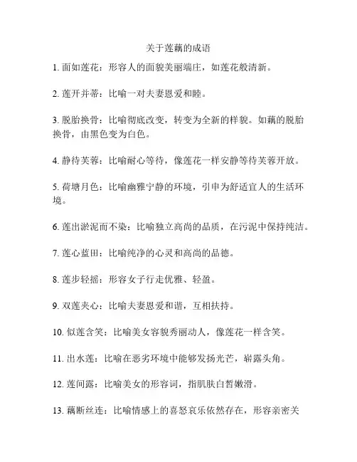 关于莲藕的成语