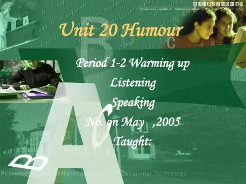 高一英语Unit20 P-1and 2 Humour 人教版