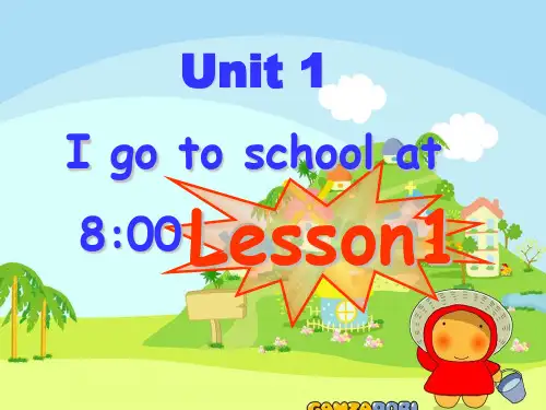 人教精通版小学英语六年级上册《Unit 1  I go to school at 8：00》课件