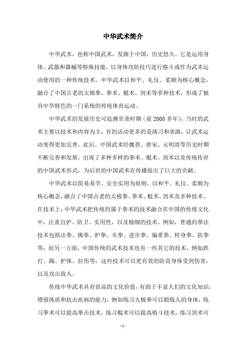 中华武术简介