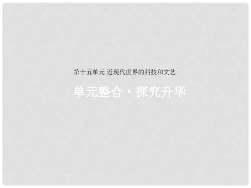 高考历史一轮复习 第十五单元 近现代世界的科技和文艺单元整合课件