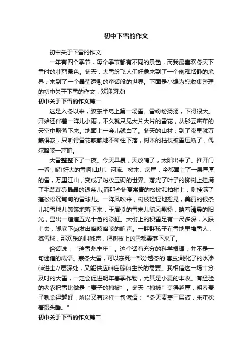 初中下雪的作文
