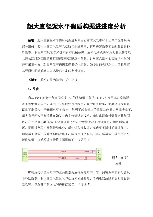 超大直径泥水平衡盾构掘进进度分析