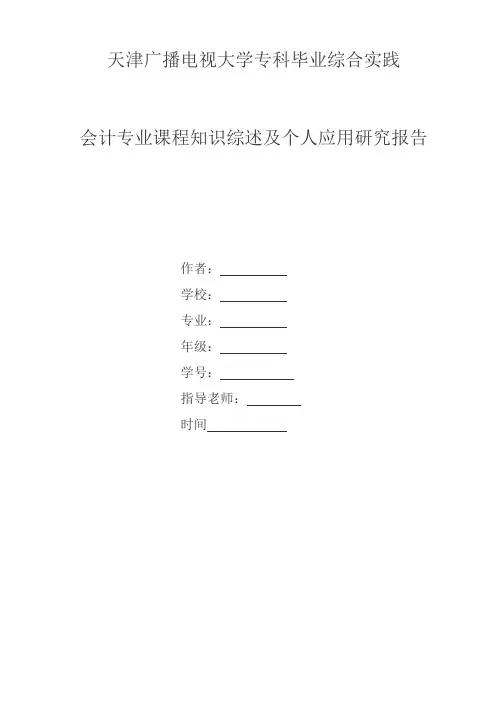 个人应用研究报告