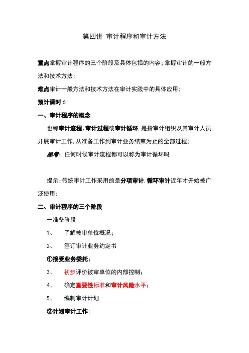 审计程序和审计方法