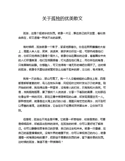 关于孤独的优美散文