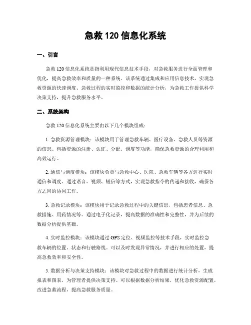 急救120信息化系统