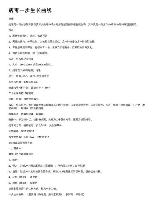 病毒一步生长曲线