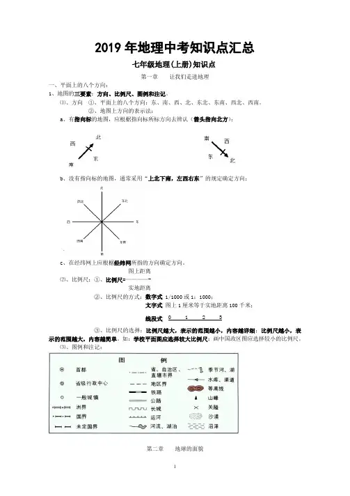 2019年中考地理知识点汇总