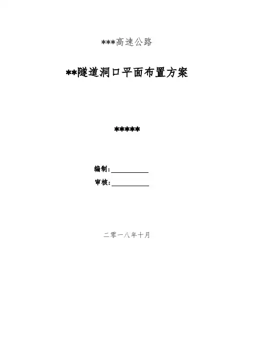 隧道洞口平面布置方案(精华版)