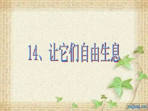 14、让它们自由生息