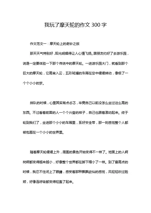 我玩了摩天轮的作文300字