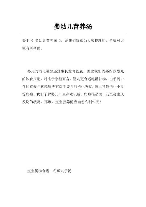 婴幼儿营养汤