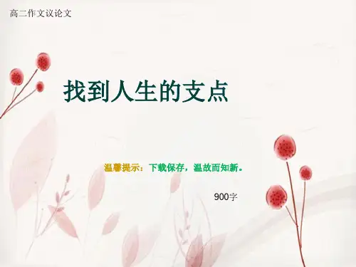 高二作文议论文《找到人生的支点》900字