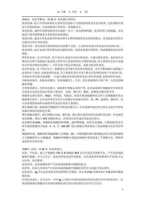 医学免疫学-名解和问答