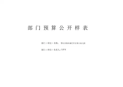 部门预算公开样表