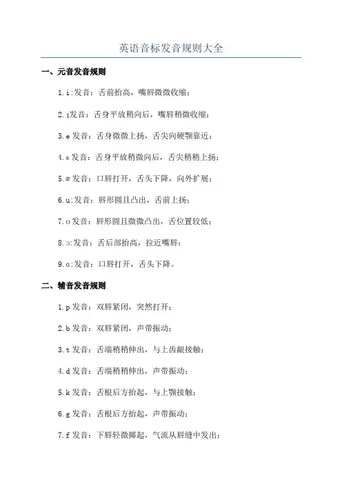英语音标发音规则大全