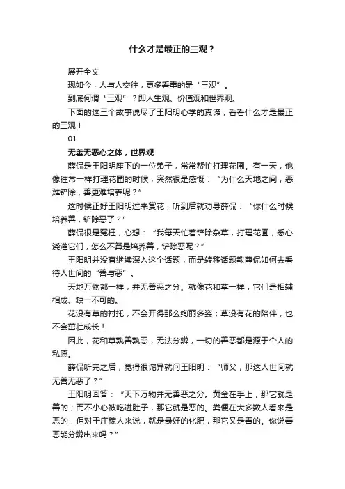 什么才是最正的三观？