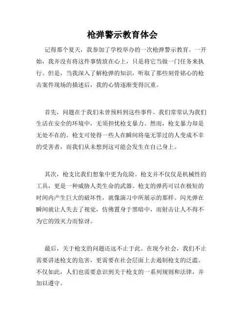 枪弹警示教育体会