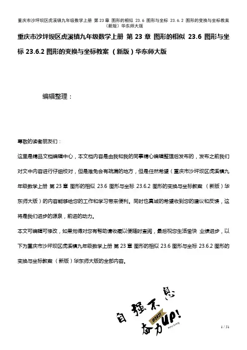九年级数学上册第23章图形的相似23.6图形与坐标23.6.2图形的变换与坐标教案华东师大版(20
