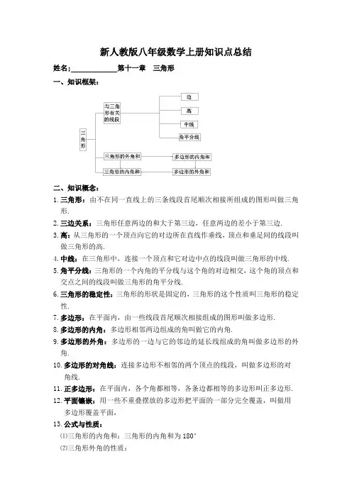 八年级数学上册第11--13章知识点总结7
