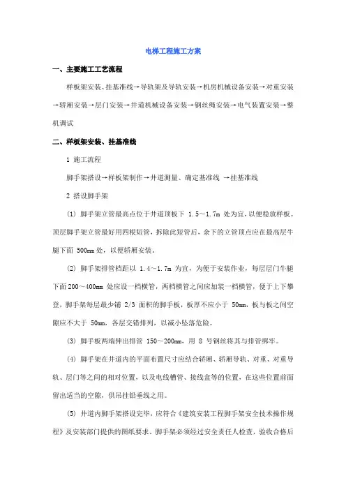 电梯工程施工方案