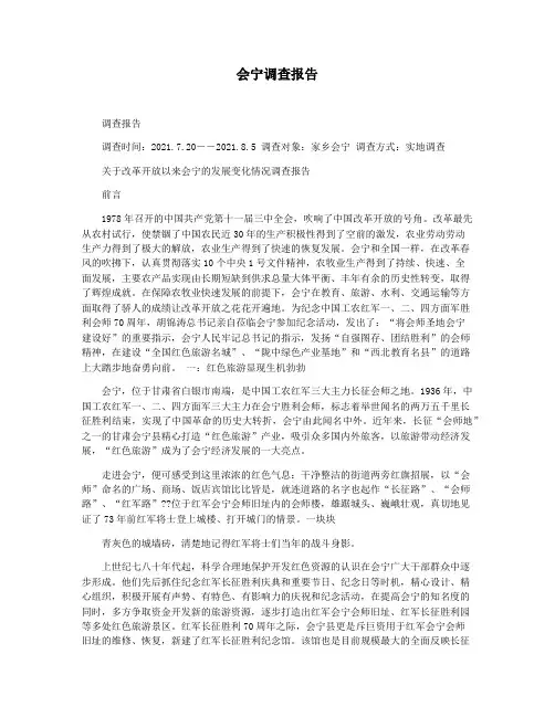 会宁调查报告