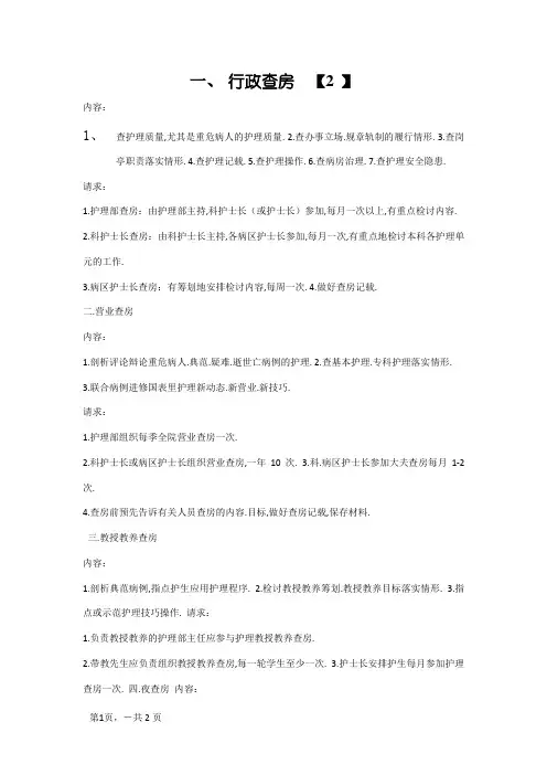 护理查房内容