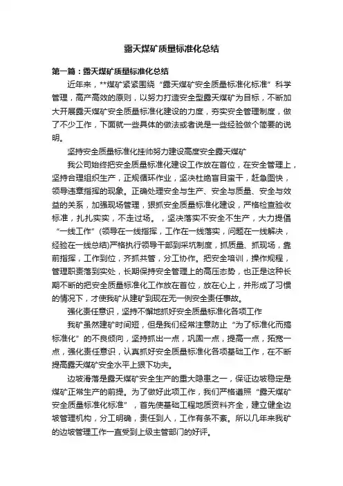 露天煤矿质量标准化总结