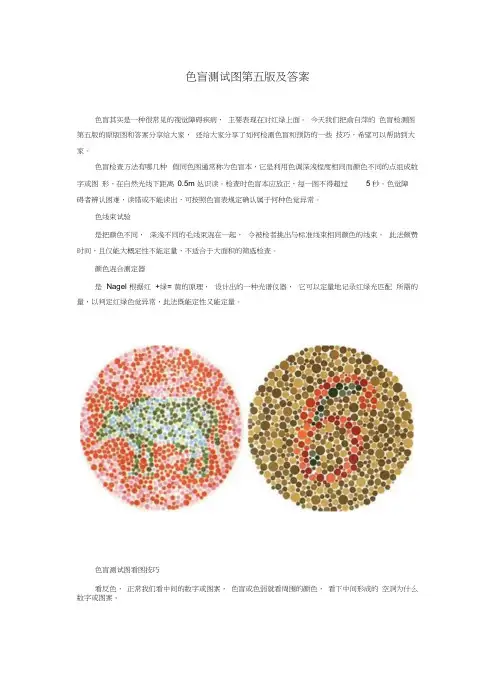 色盲测试图第五版 2