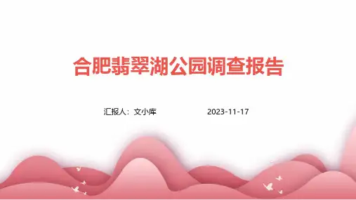 合肥翡翠湖公园调查报告
