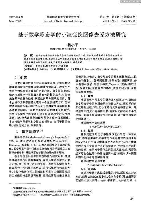 基于数学形态学的小波变换图像去噪方法研究