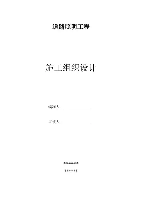 路灯安装施工组织设计.doc