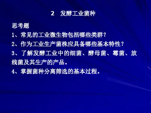发酵工程2发酵工业菌种(精)