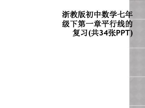 浙教版初中数学七年级下第一章平行线的复习(共34张PPT)
