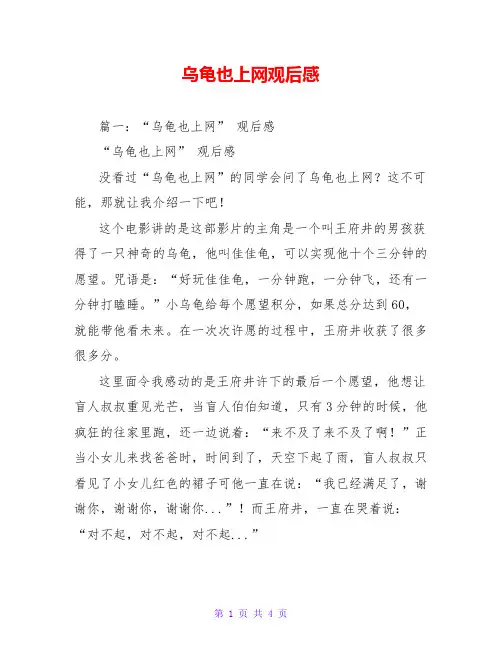 乌龟也上网观后感