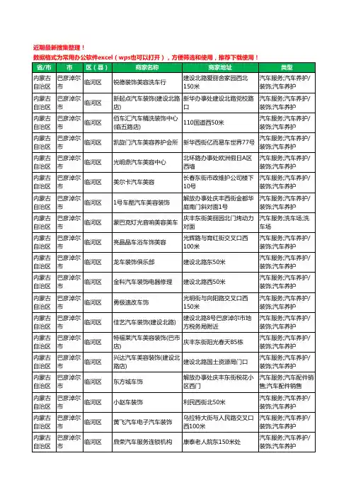2020新版内蒙古自治区巴彦淖尔市汽车装饰工商企业公司商家名录名单黄页联系方式大全233家