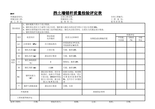锚杆质量检验评定表