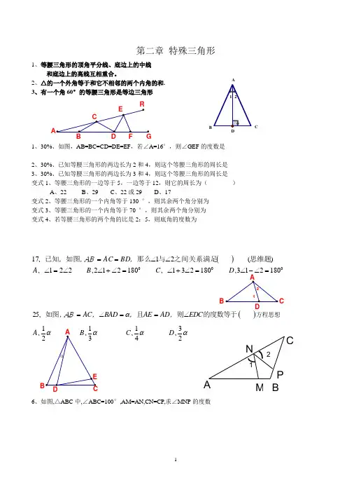 初中数学 特殊三角形(经典+错题集)