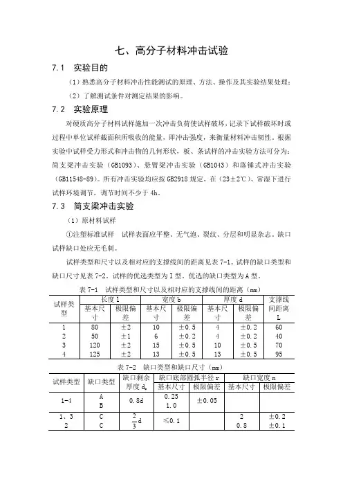 高分子材料冲击试验(精品文档)
