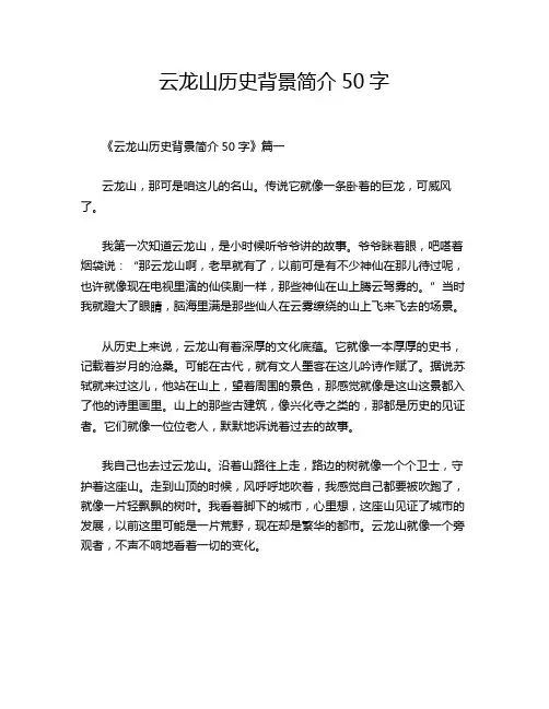 云龙山历史背景简介50字