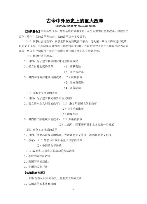 古今中外重大改革