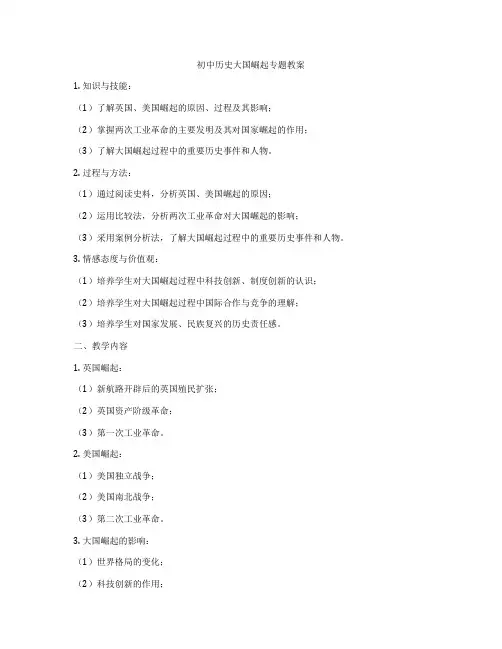 初中历史大国崛起专题教案