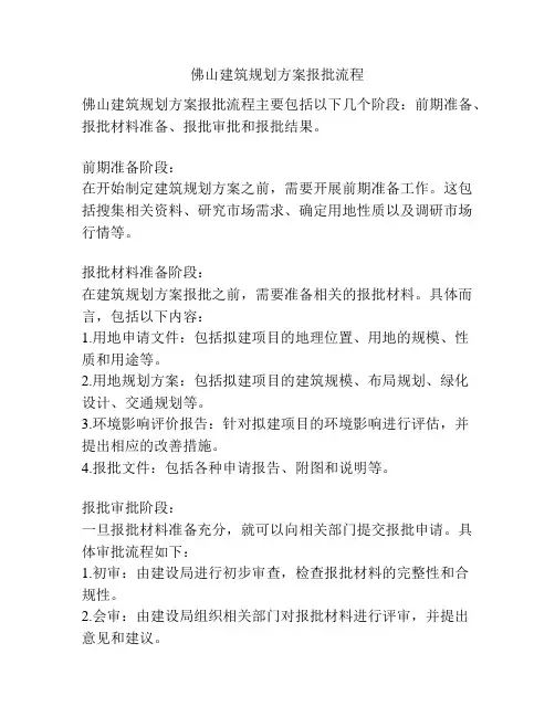佛山建筑规划方案报批流程