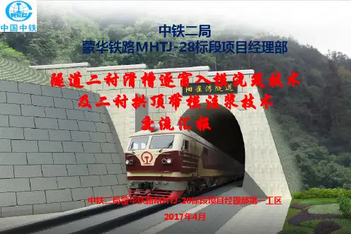隧道二衬台车逐窗入模浇筑技术及二衬拱顶带模注浆技术交流材料(28标中铁二局)