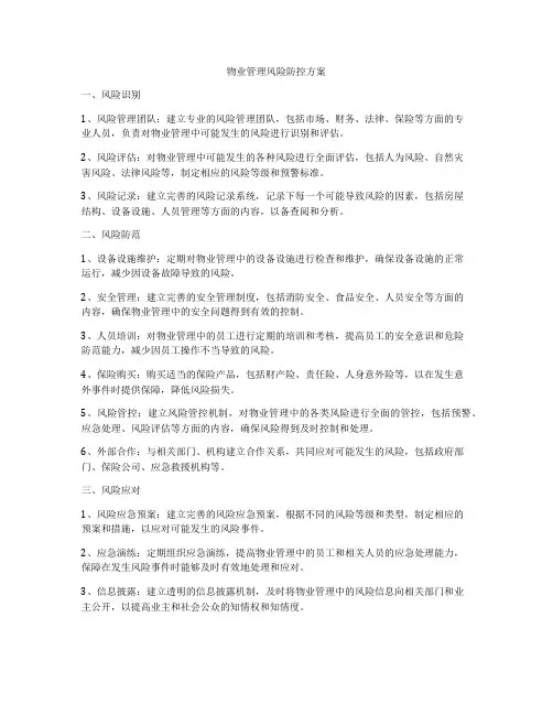 物业管理风险防控方案