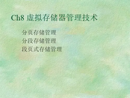 虚拟存储器管理的技术