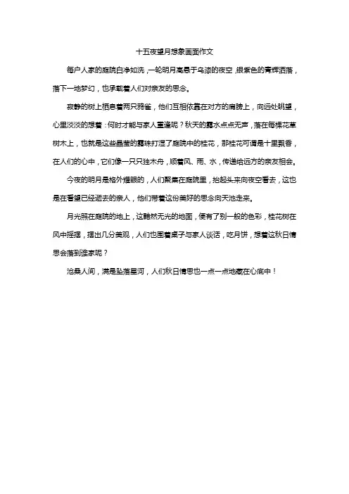 十五夜望月想象画面作文