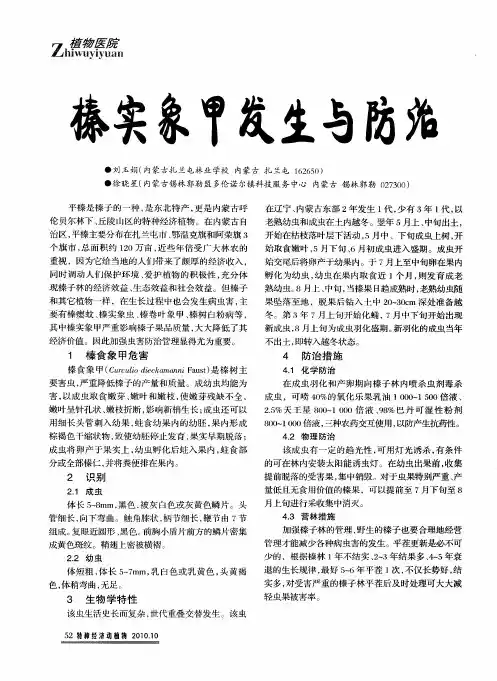 榛实象甲发生与防治